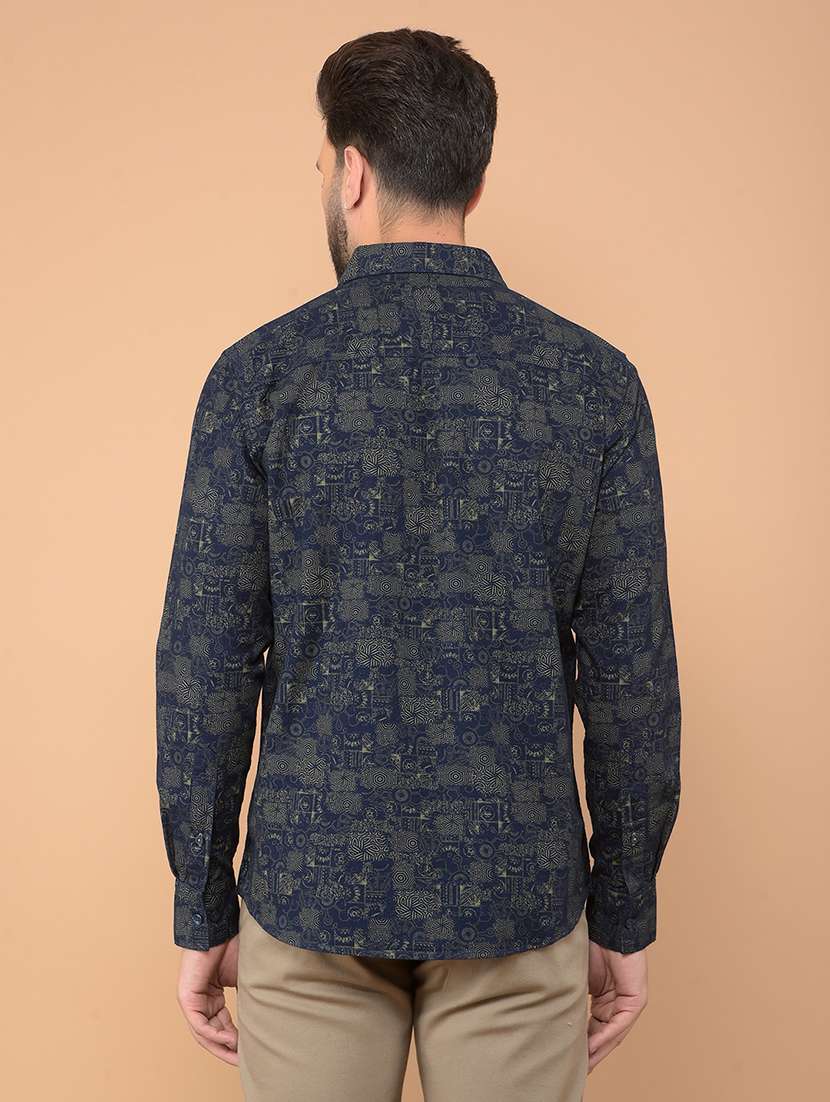men long sleeves printed casual shirt - 21635529 -  Standard Image - 3