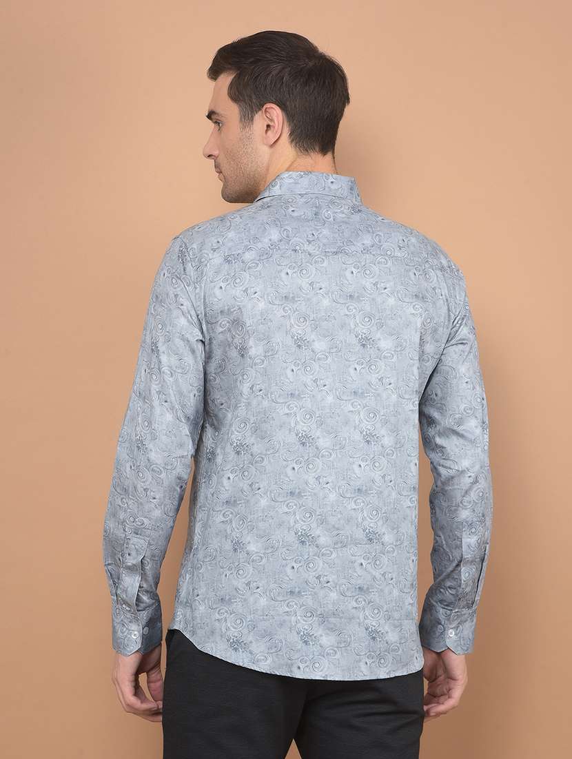 men long sleeves printed casual shirt - 21635597 -  Standard Image - 3