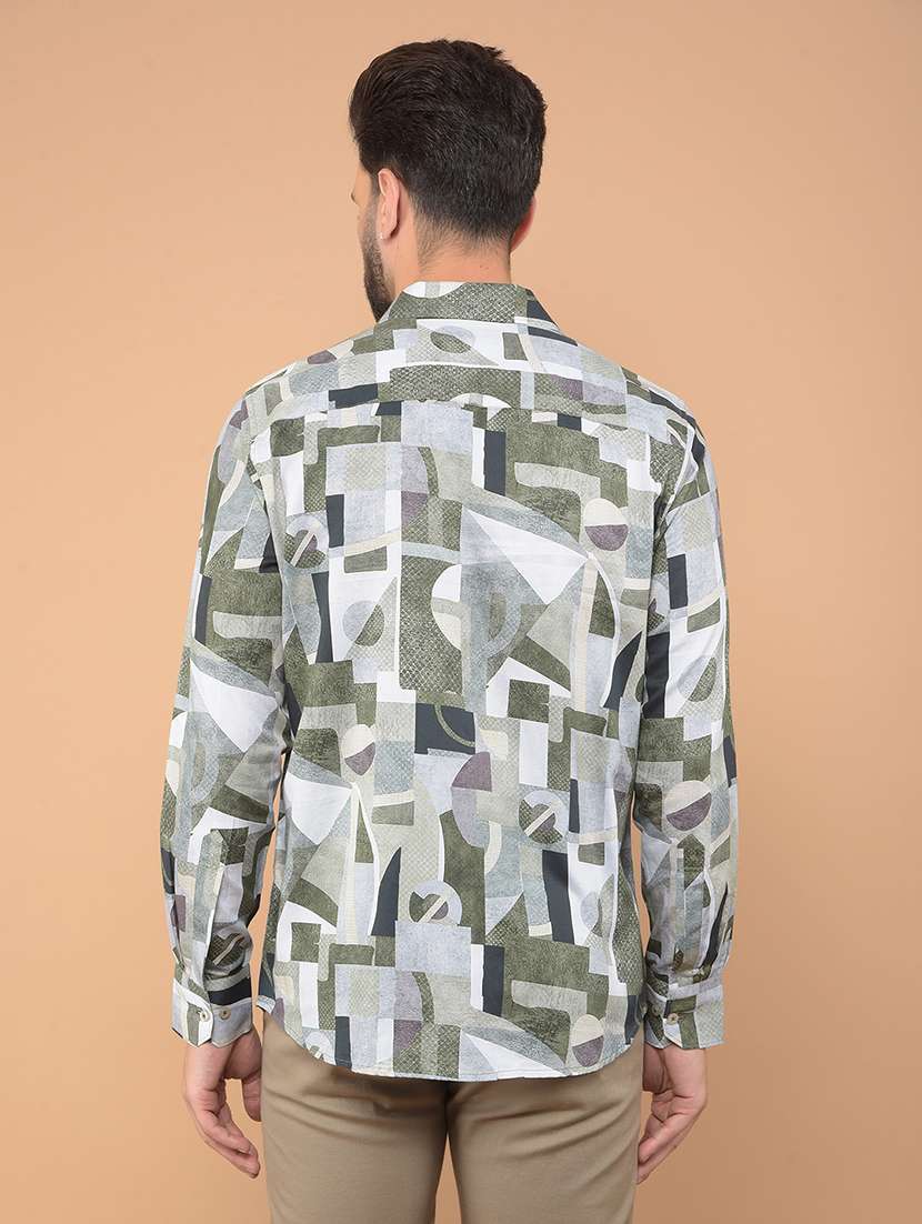 men printed long sleeve casual shirt - 21635598 -  Standard Image - 3