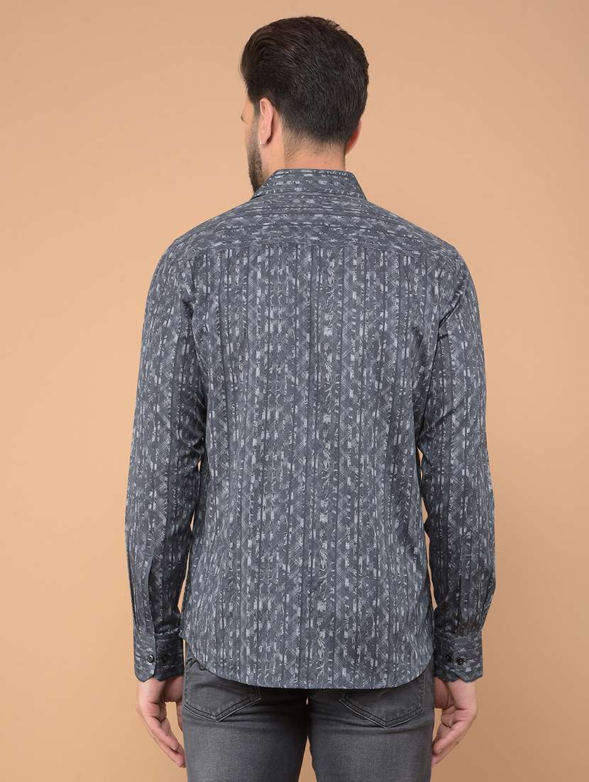 men long sleeves printed casual shirt - 21635601 -  Standard Image - 3