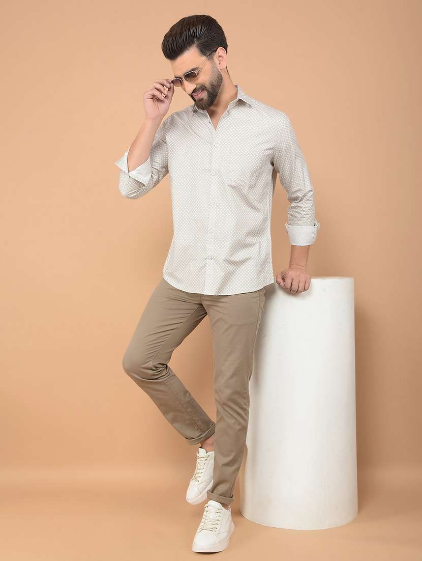 men long sleeves printed casual shirt - 21635614 -  Standard Image - 3