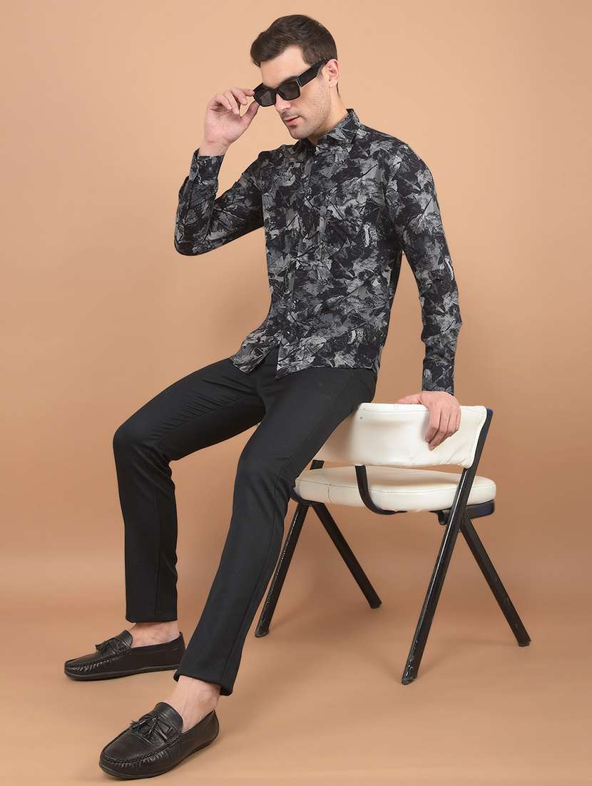men printed long sleeve casual shirt - 21635617 -  Standard Image - 3
