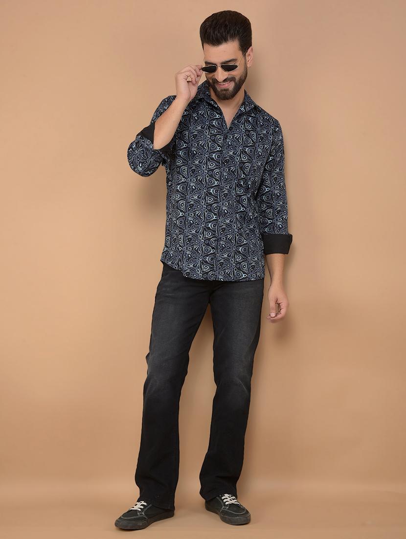 men printed long sleeve casual shirt - 21635622 - Standard Image - 5