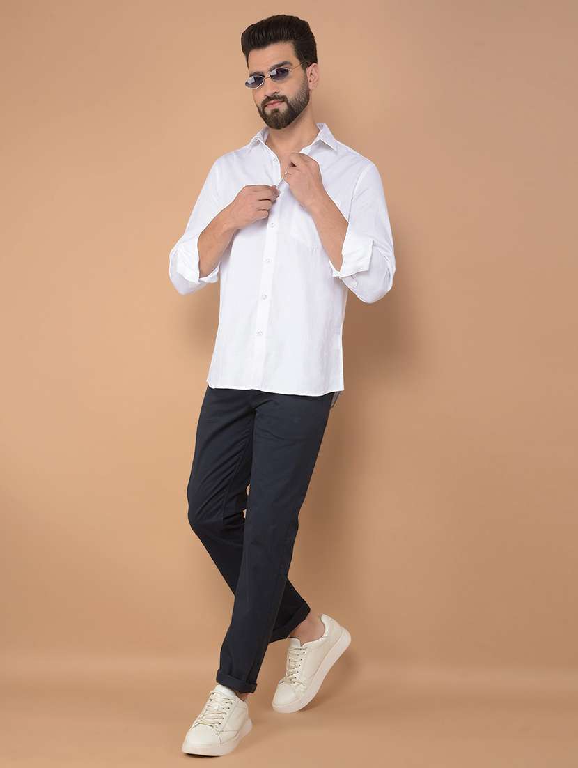 men solid long sleeve casual shirt - 21635637 -  Standard Image - 5