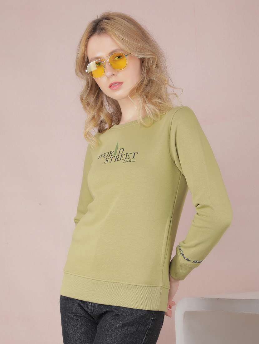 women chest print long sleeve sweatshirt