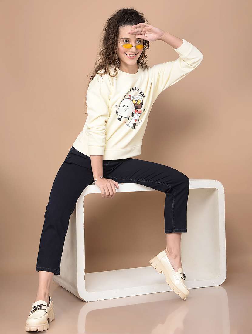 women front print long sleeve sweatshirt - 21635659 -  Standard Image - 3