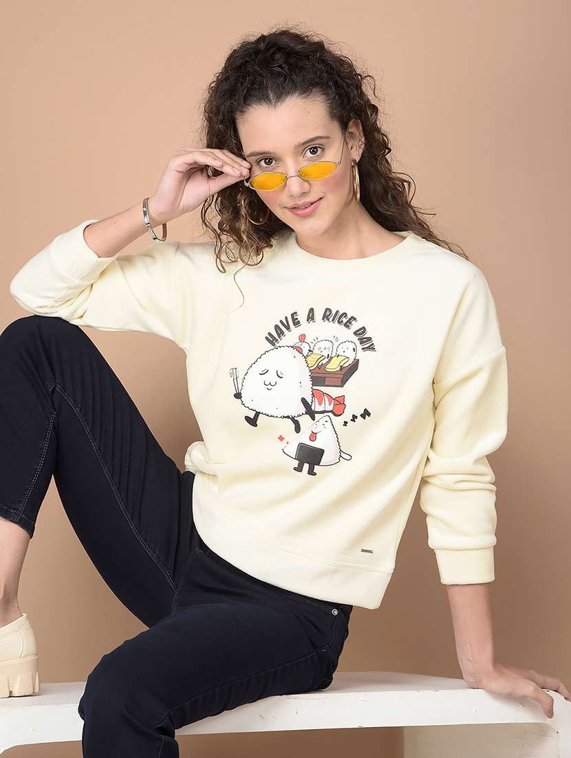 women front print long sleeve sweatshirt - 21635659 -  Standard Image - 5