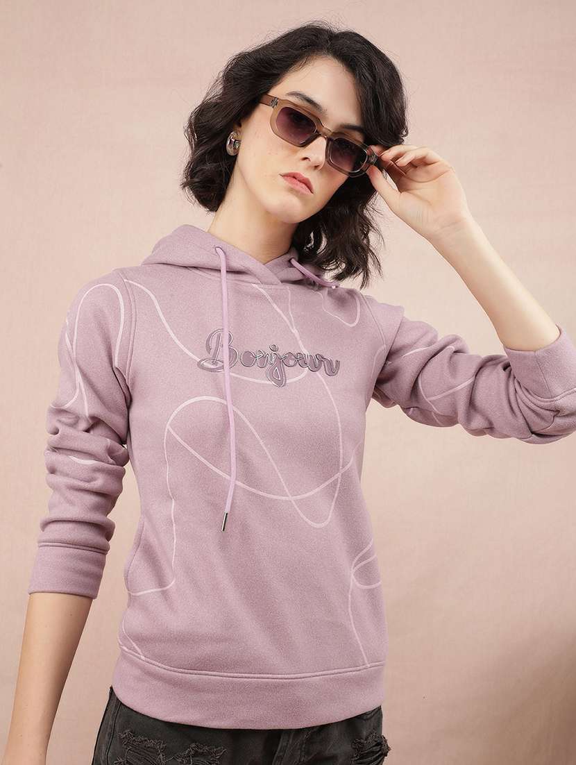women printed hooded sweatshirt