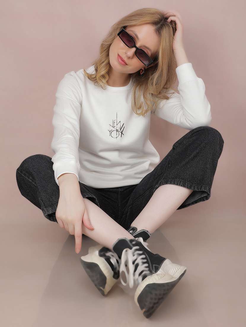 women back print long sleeve sweatshirt - 21635665 -  Standard Image - 3