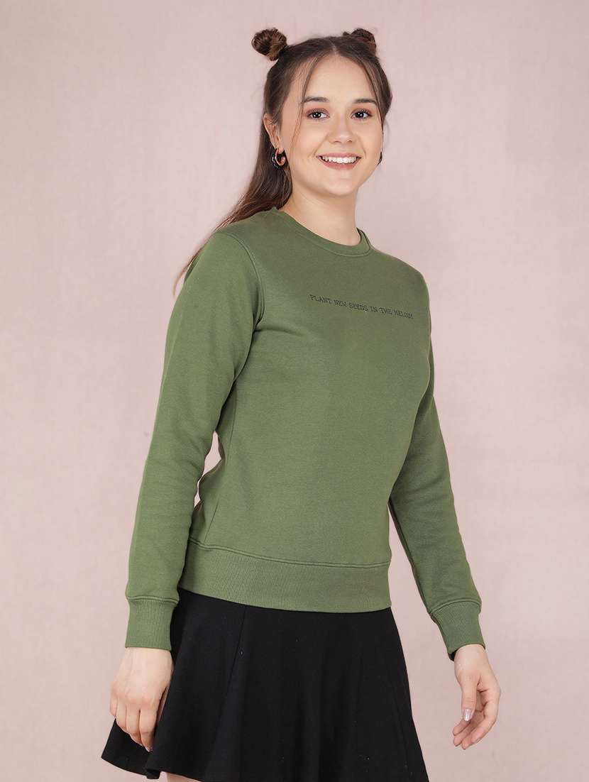 women front & back print long sleeve sweatshirt