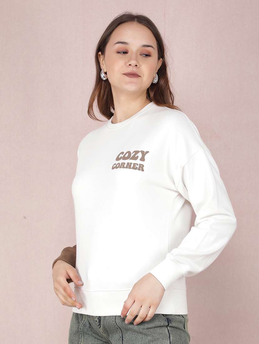 women color block long sleeve sweatshirt