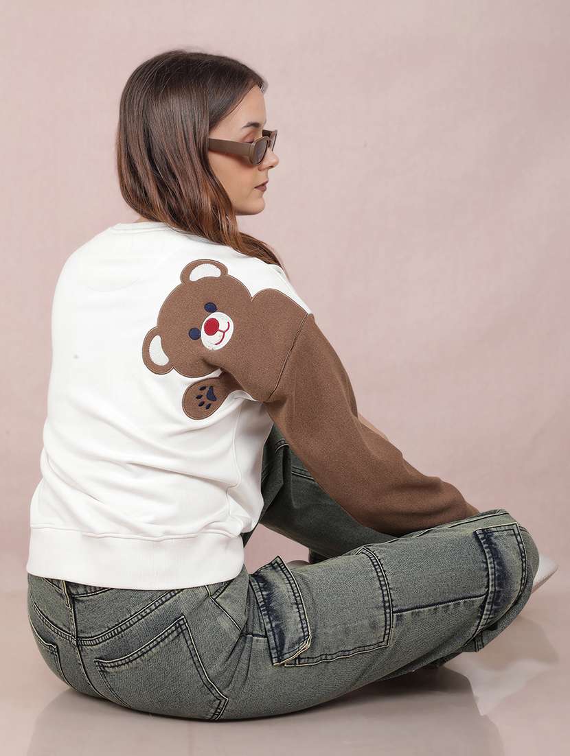 women color block long sleeve sweatshirt - 21635668 -  Standard Image - 3