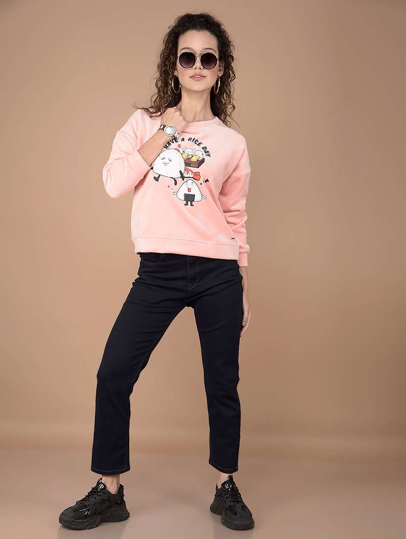 women front print long sleeve sweatshirt - 21635676 -  Standard Image - 5