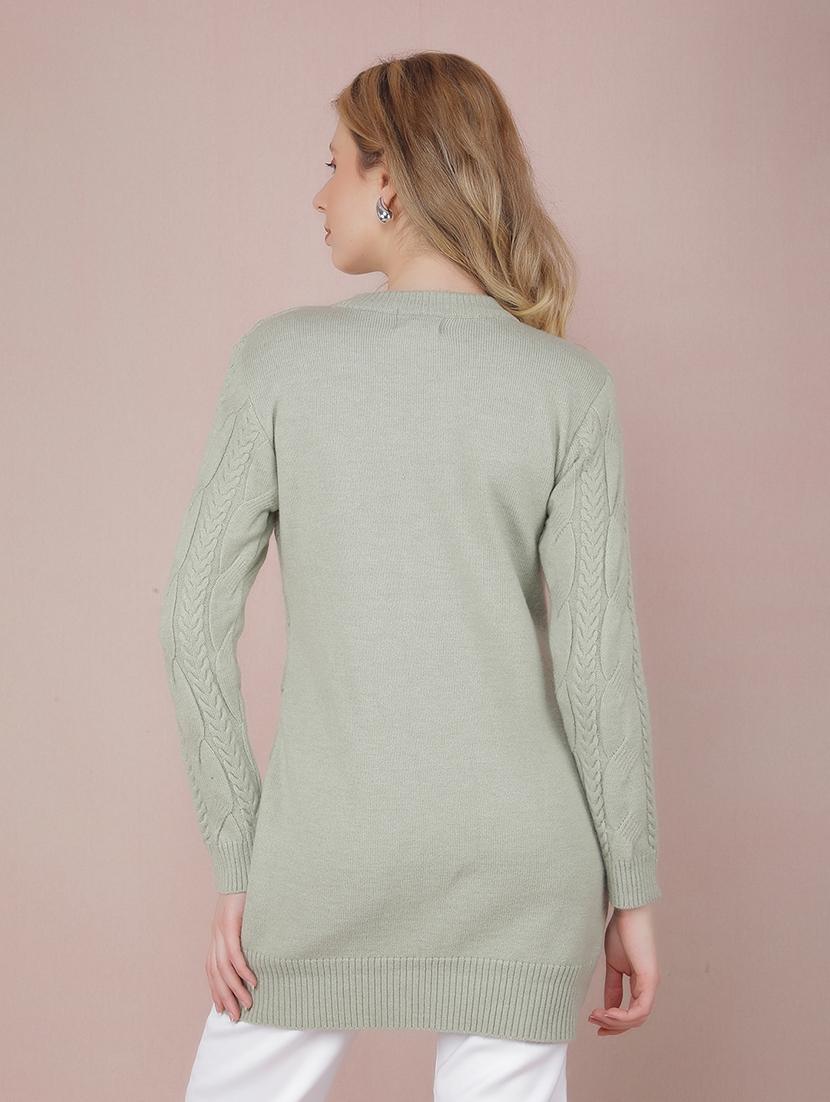 women self design long sleeve pullover - 21635698 - Standard Image - 3