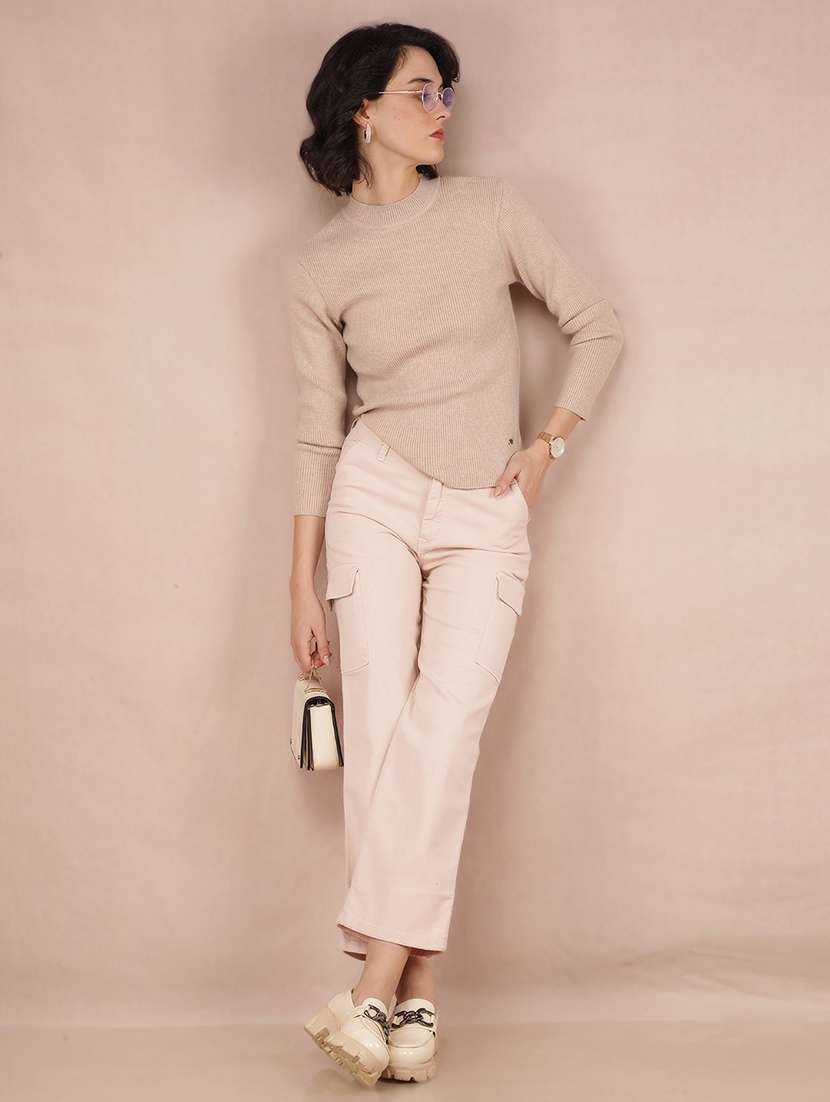women long sleeves solid pullover - 21635709 - Standard Image - 3