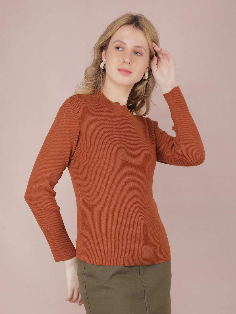 women solid long sleeve pullover