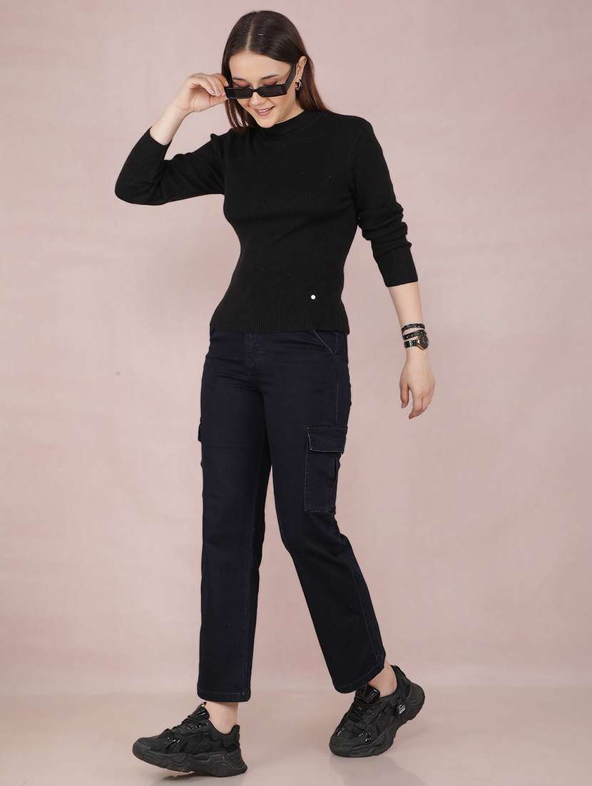 women solid long sleeve pullover - 21635713 -  Standard Image - 5