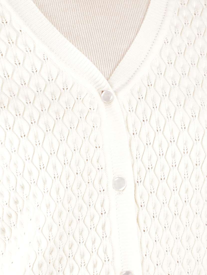 women solid long sleeve cardigan - 21635725 - Standard Image - 5