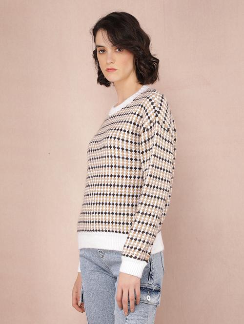 women solid long sleeve pullover - 21635731 - Standard Image - 0