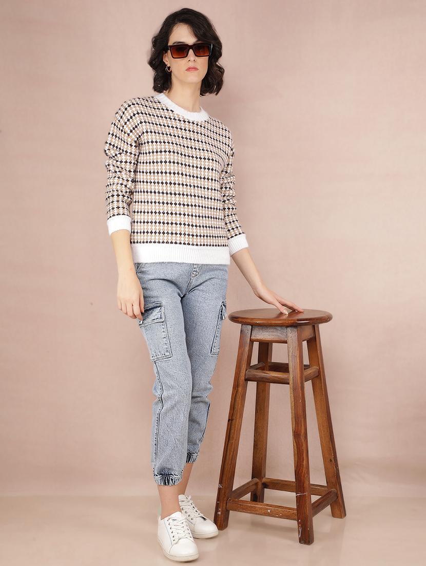 women solid long sleeve pullover - 21635731 - Standard Image - 3