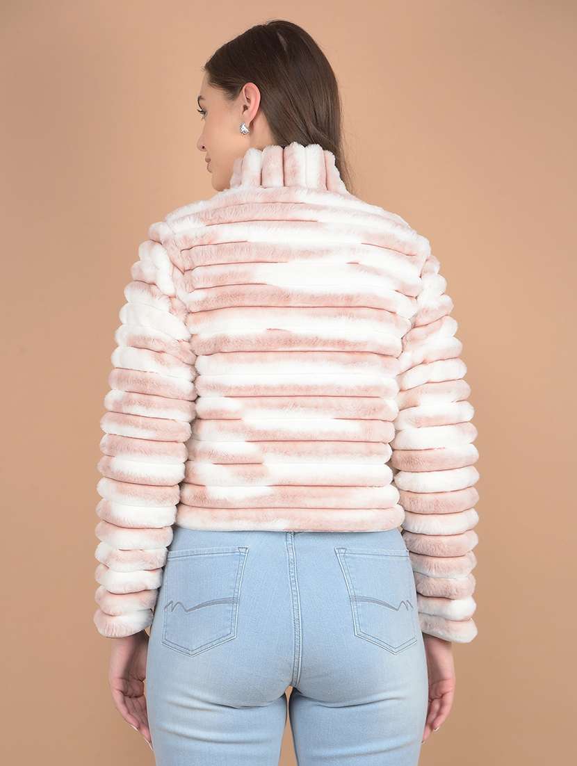 women long sleeve fur jacket - 21635747 - Standard Image - 3
