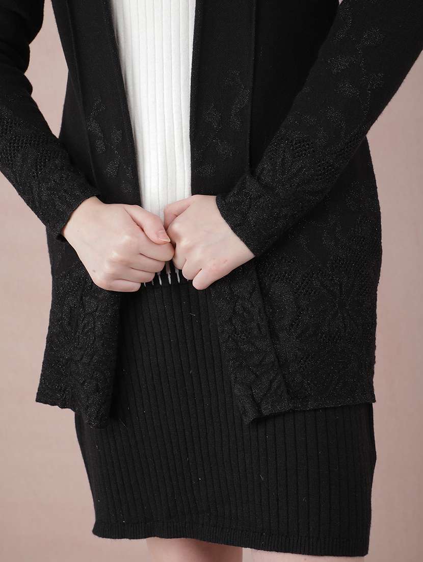 women self designed long sleeve regular shrug - 21635750 -  Standard Image - 5