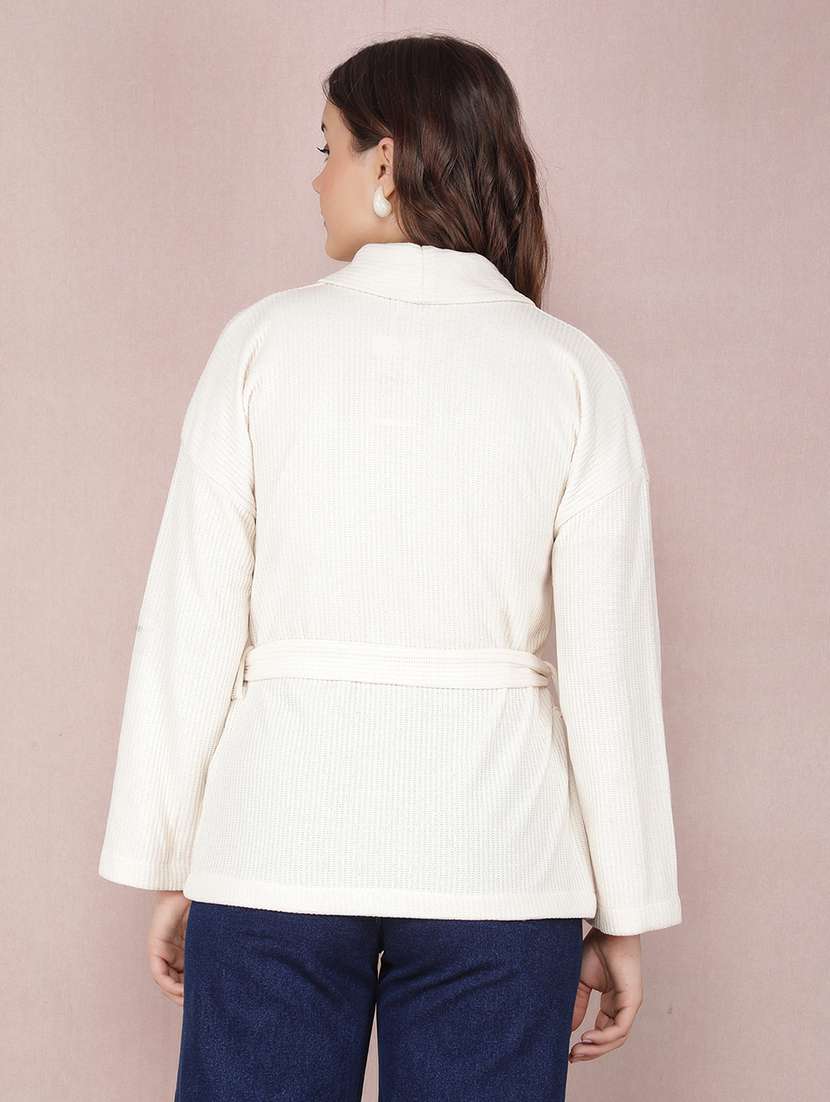 women solid long sleeve regular shrug - 21635753 -  Standard Image - 3