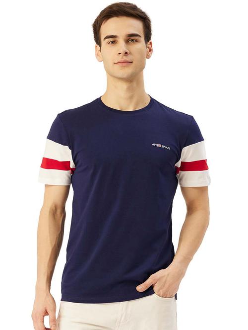 men regular fit color block short sleeve t-shirt - 21635880 -  Standard Image - 0