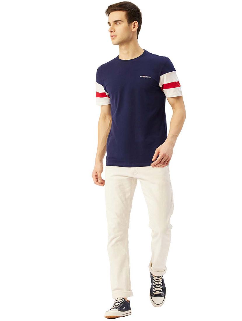 men regular fit color block short sleeve t-shirt - 21635880 - Standard Image - 3
