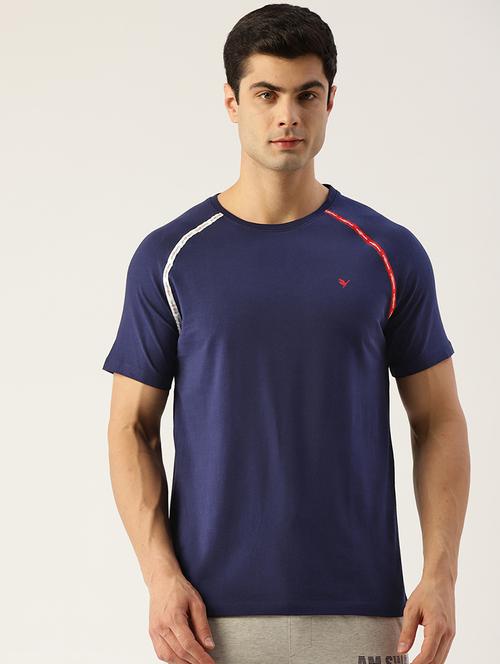 men regular fit chest taped short sleeve t-shirt - 21635887 - Standard Image - 0