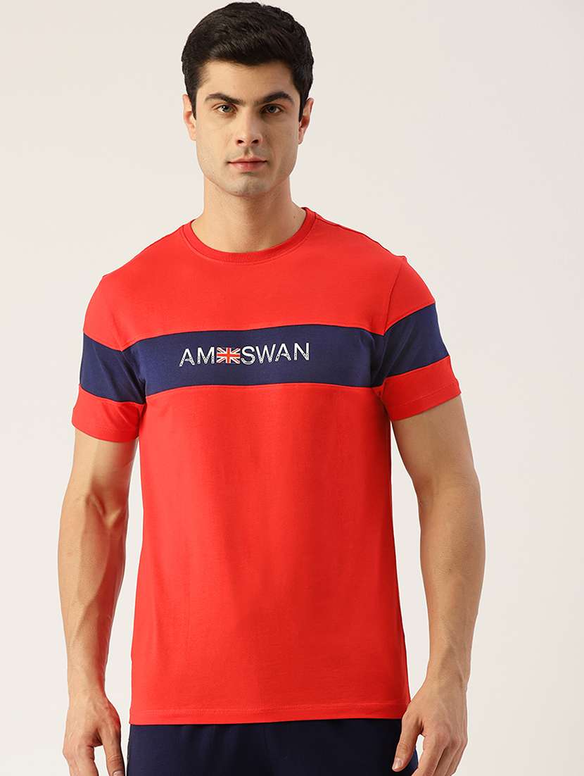 men regular fit color block short sleeve t-shirt