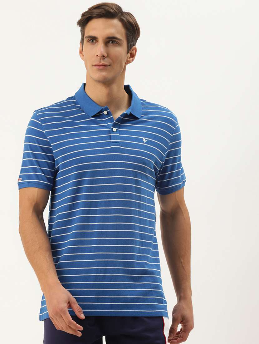 men regular fit striped short sleeve polo t-shirt