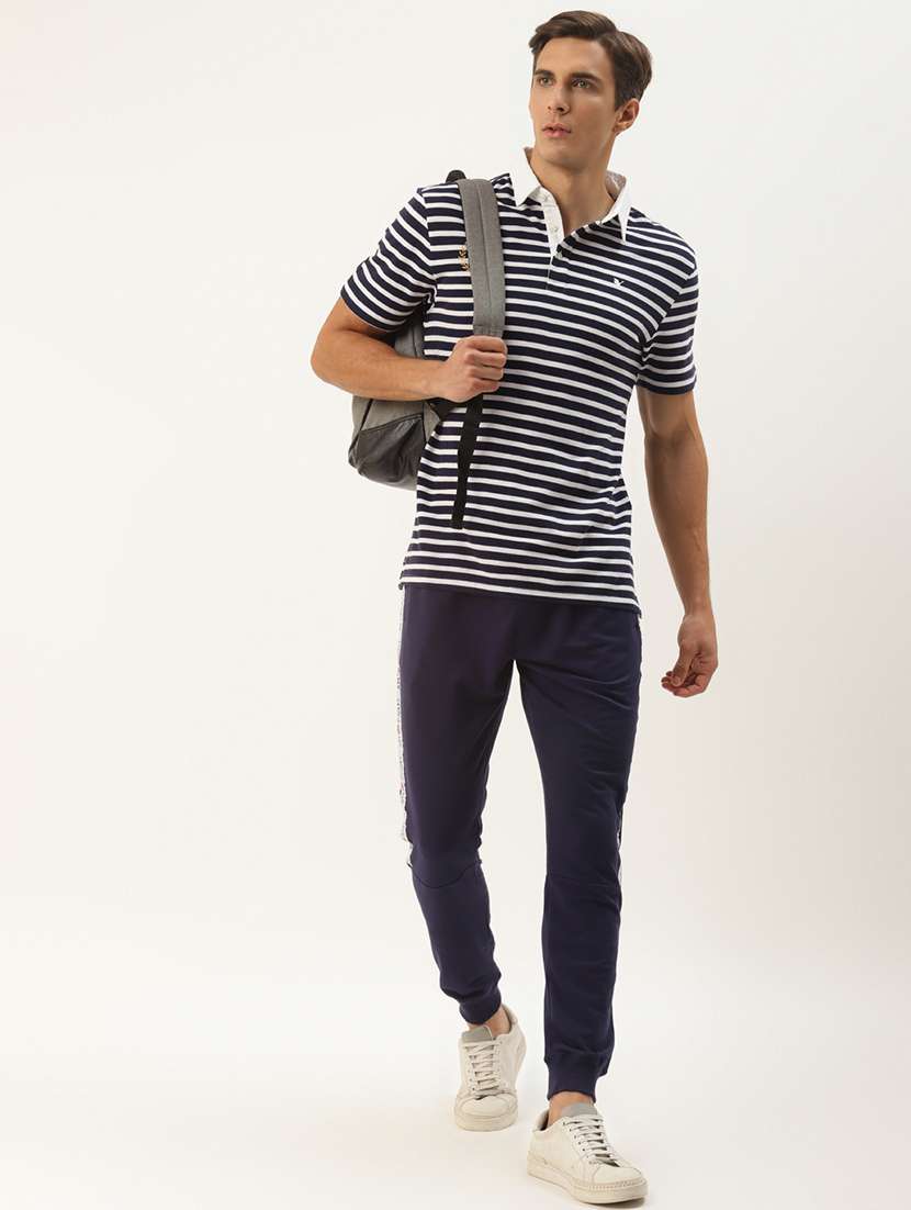 men regular fit striped short sleeve polo t-shirt - 21635923 - Standard Image - 3