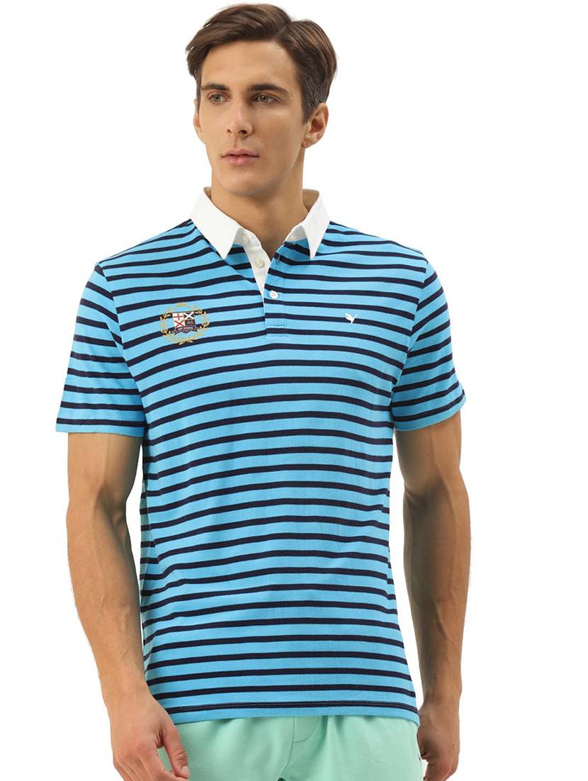 men regular fit striped short sleeve polo t-shirt - 21635924 - Zoom Image - 0
