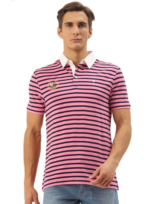 men regular fit striped short sleeve polo t-shirt - 21635925 -  Standard Image - 0