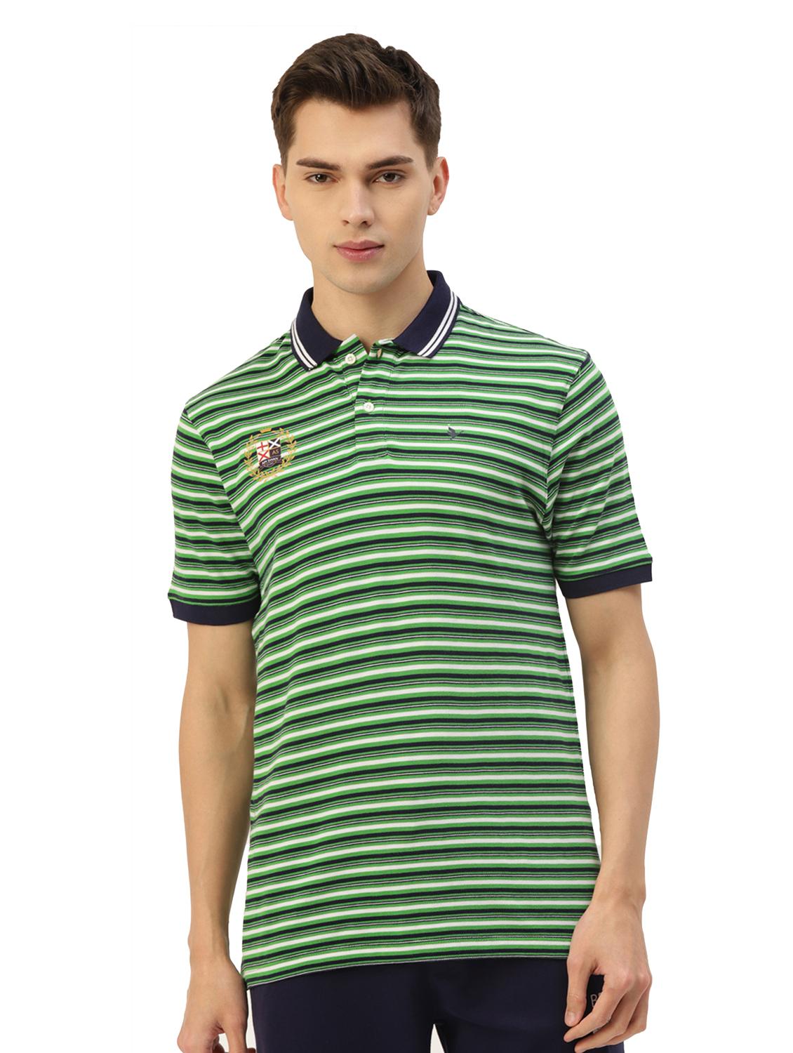 men regular fit striped short sleeve polo t-shirt - 21635937 - Zoom Image - 0