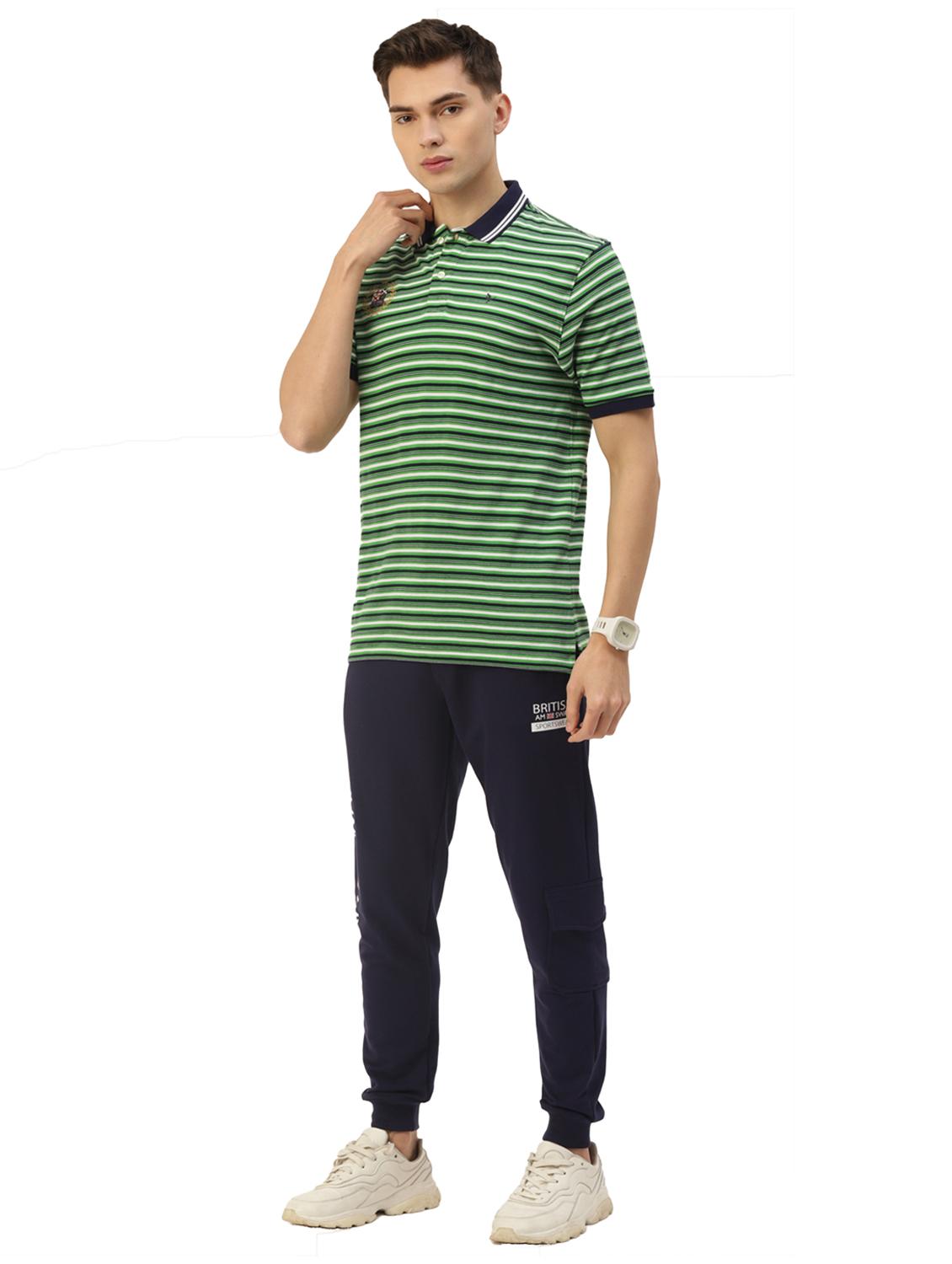 men regular fit striped short sleeve polo t-shirt - 21635937 - Standard Image - 3