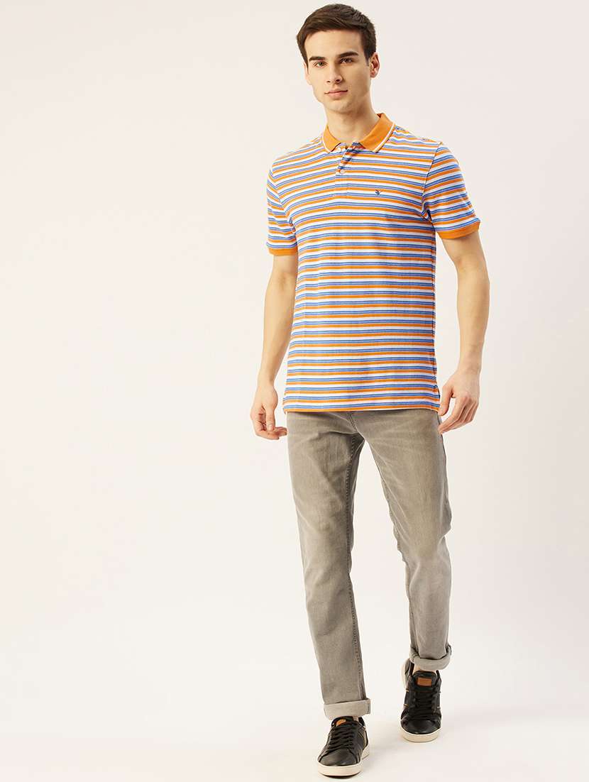men regular fit striped short sleeve polo t-shirt - 21635945 -  Standard Image - 3