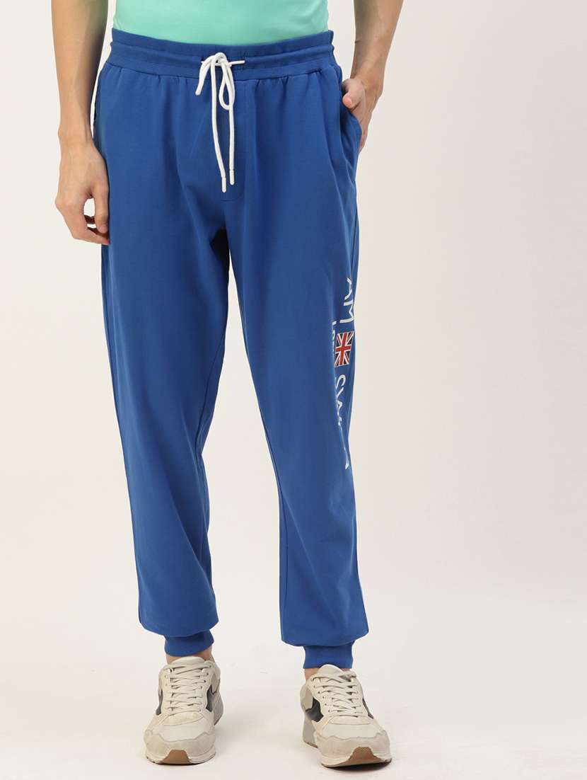 men placement print joggers