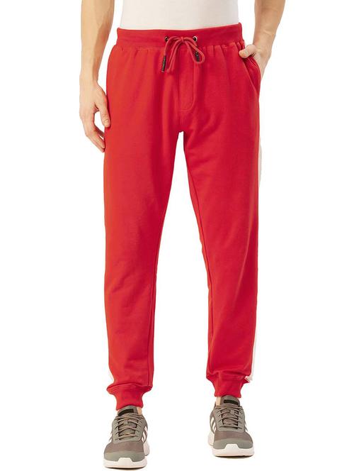 men red color block joggers - 21636118 -  Standard Image - 0