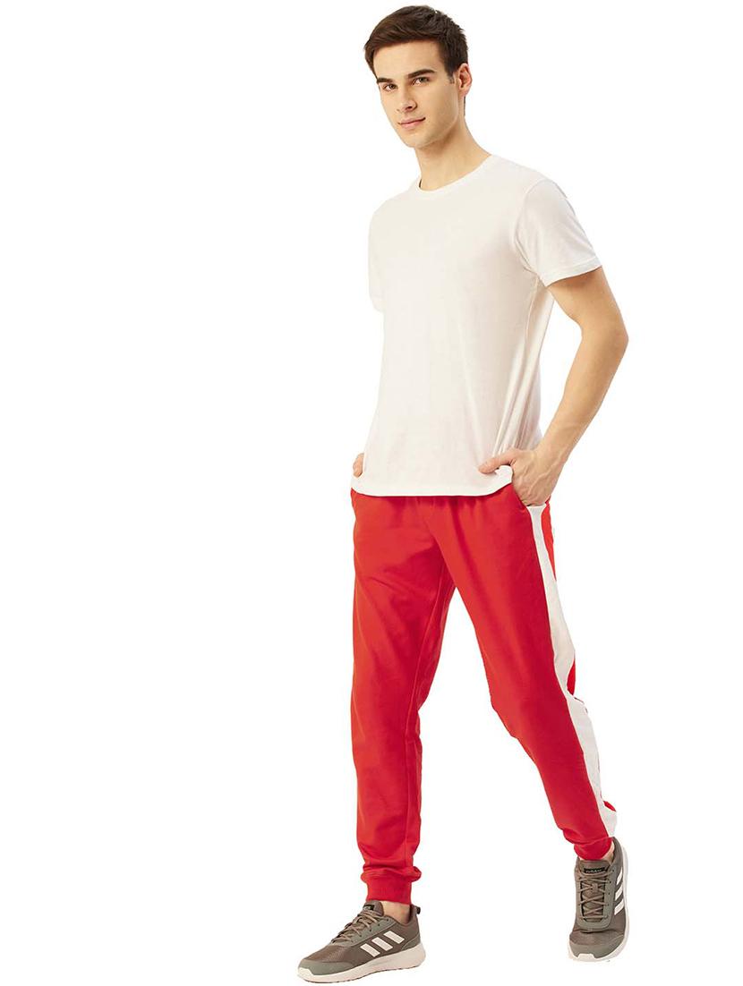 men red color block joggers - 21636118 - Standard Image - 3