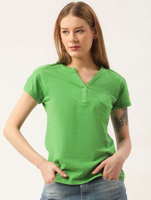 women solid short sleeves regular top - 21636170 -  Standard Image - 0