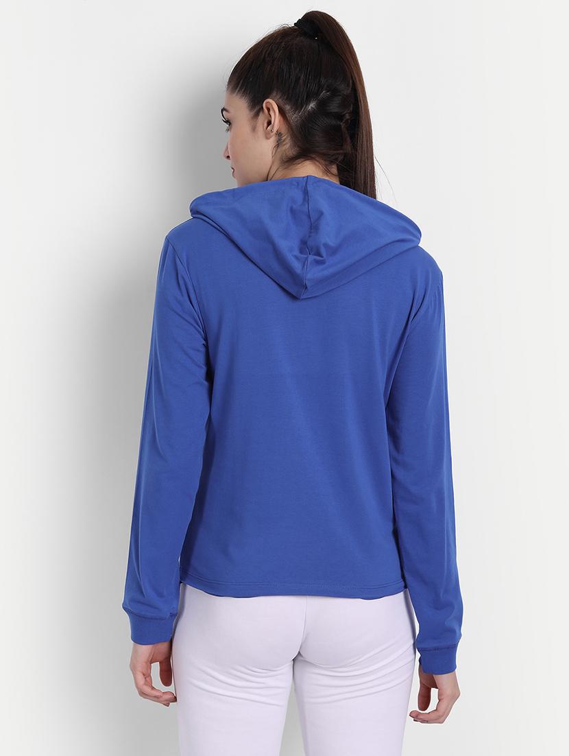 women plain long sleeve hood neck sweatshirt - 21636193 - Standard Image - 3