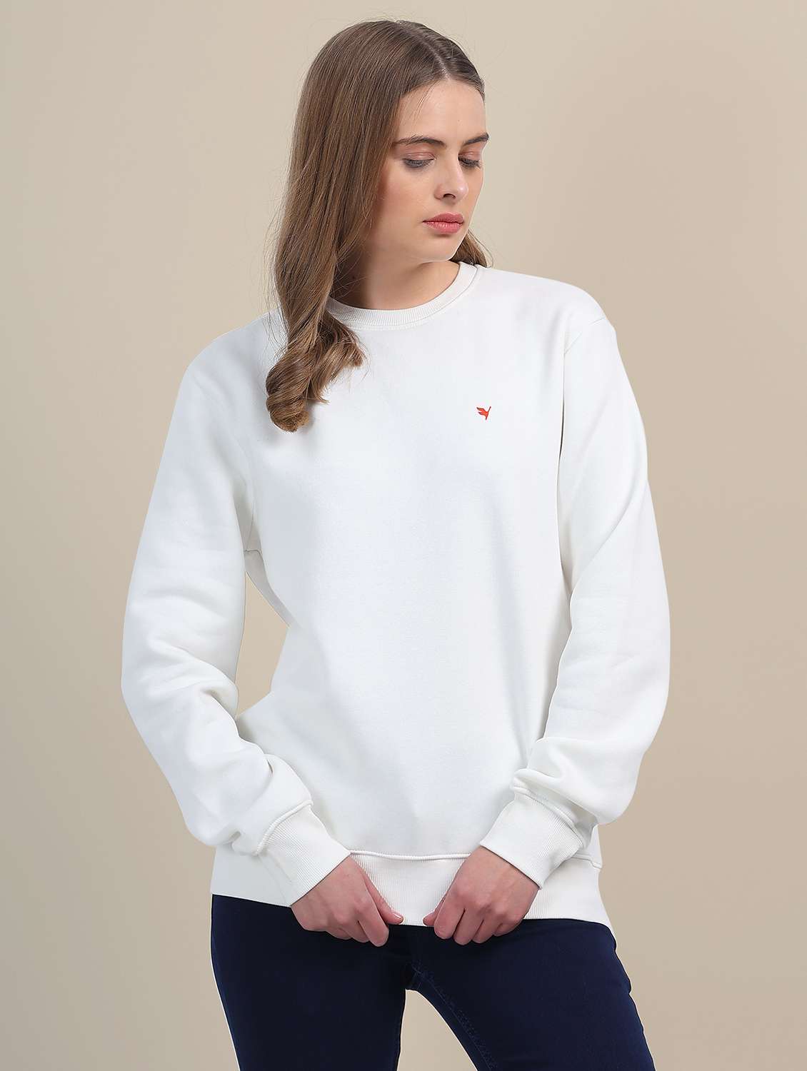 women solid crew neck sweatshirt - 21636195 -  Zoom Image - 0