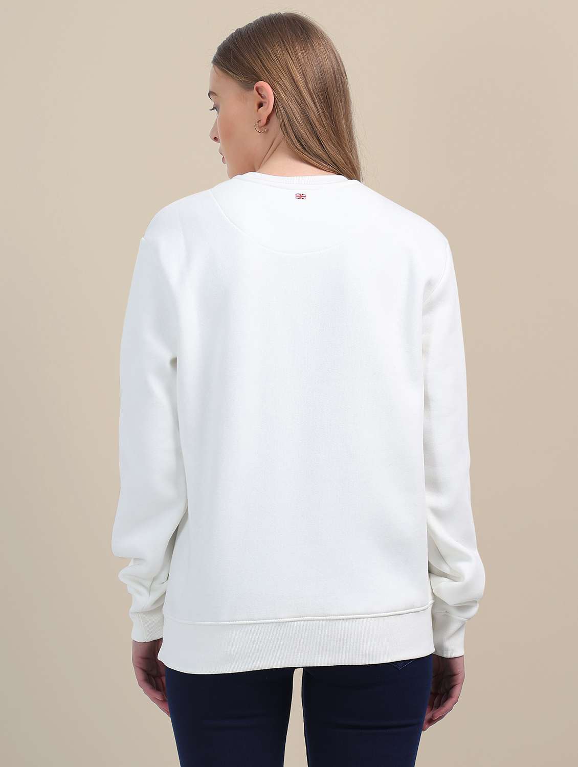 women solid crew neck sweatshirt - 21636195 -  Standard Image - 3