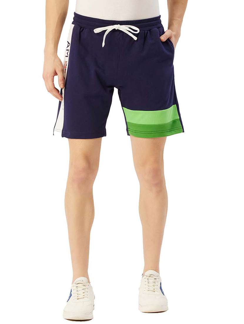 men color block mid rise shorts - 21636230 -  Zoom Image - 0