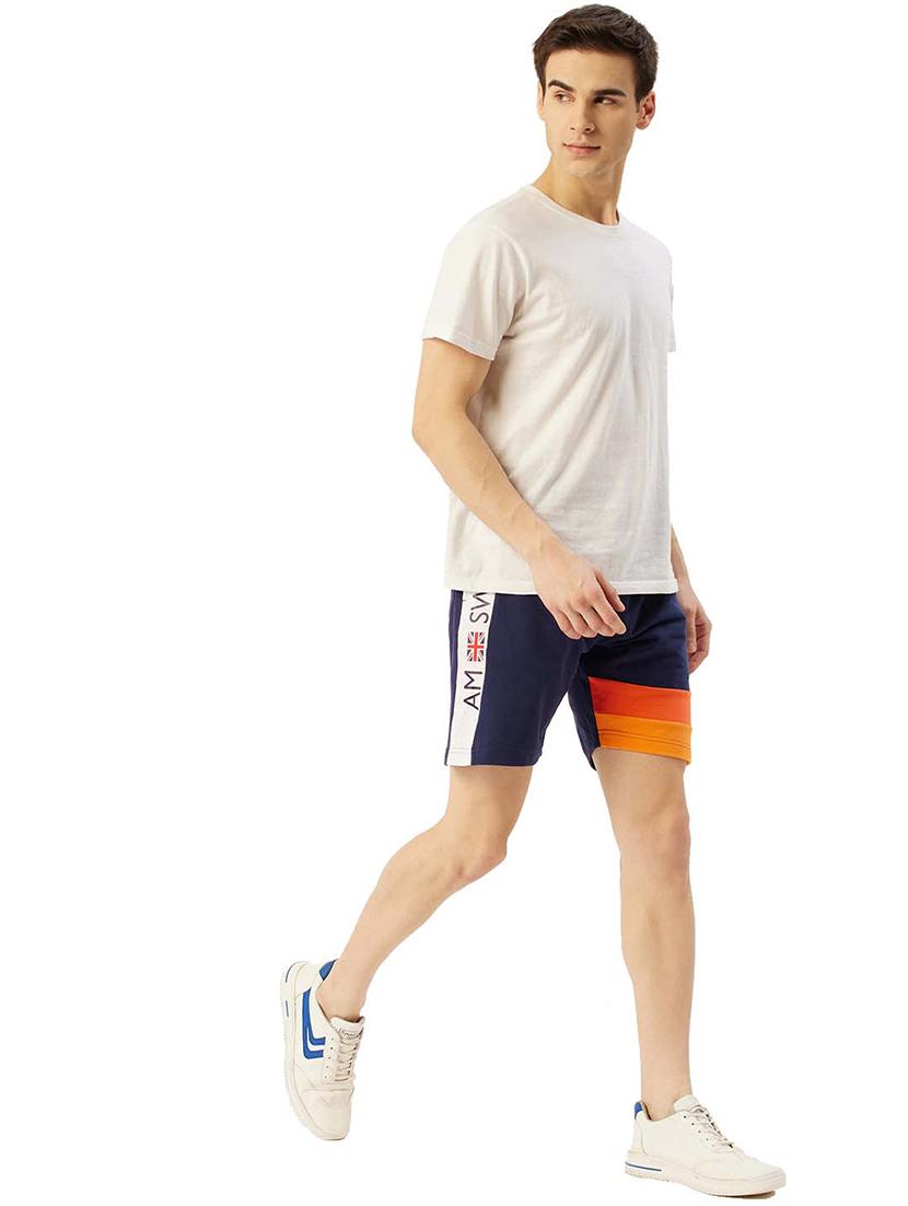 men color block mid rise shorts - 21636231 - Standard Image - 3