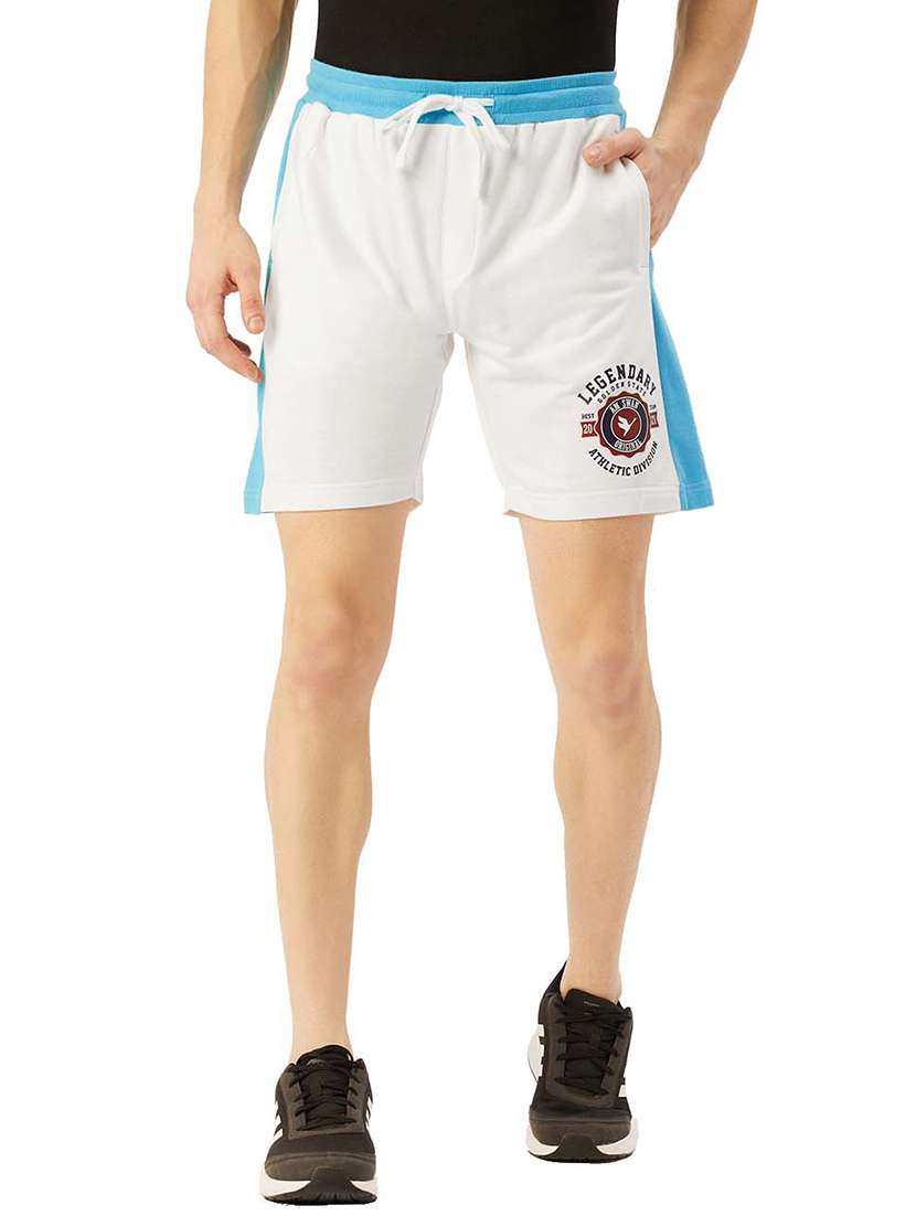 men mid rise color block shorts