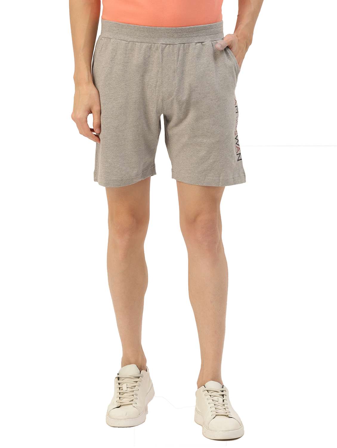 men mid rise placement print shorts