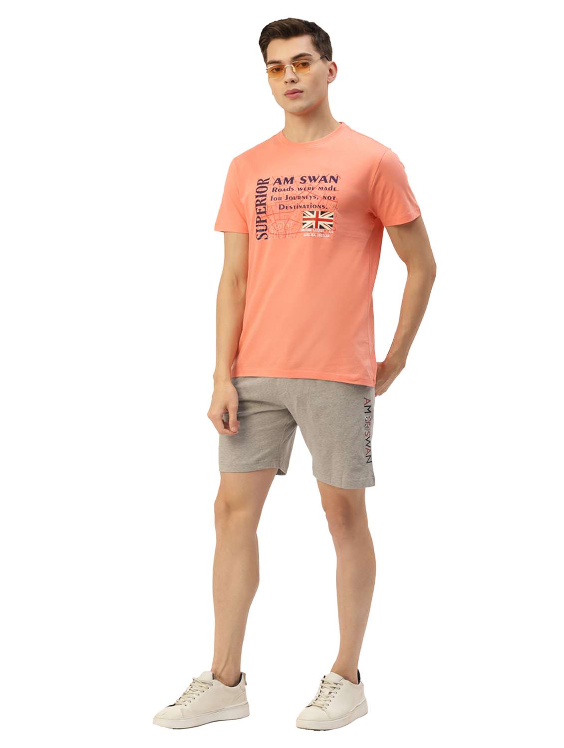 men mid rise placement print shorts - 21636245 -  Standard Image - 3